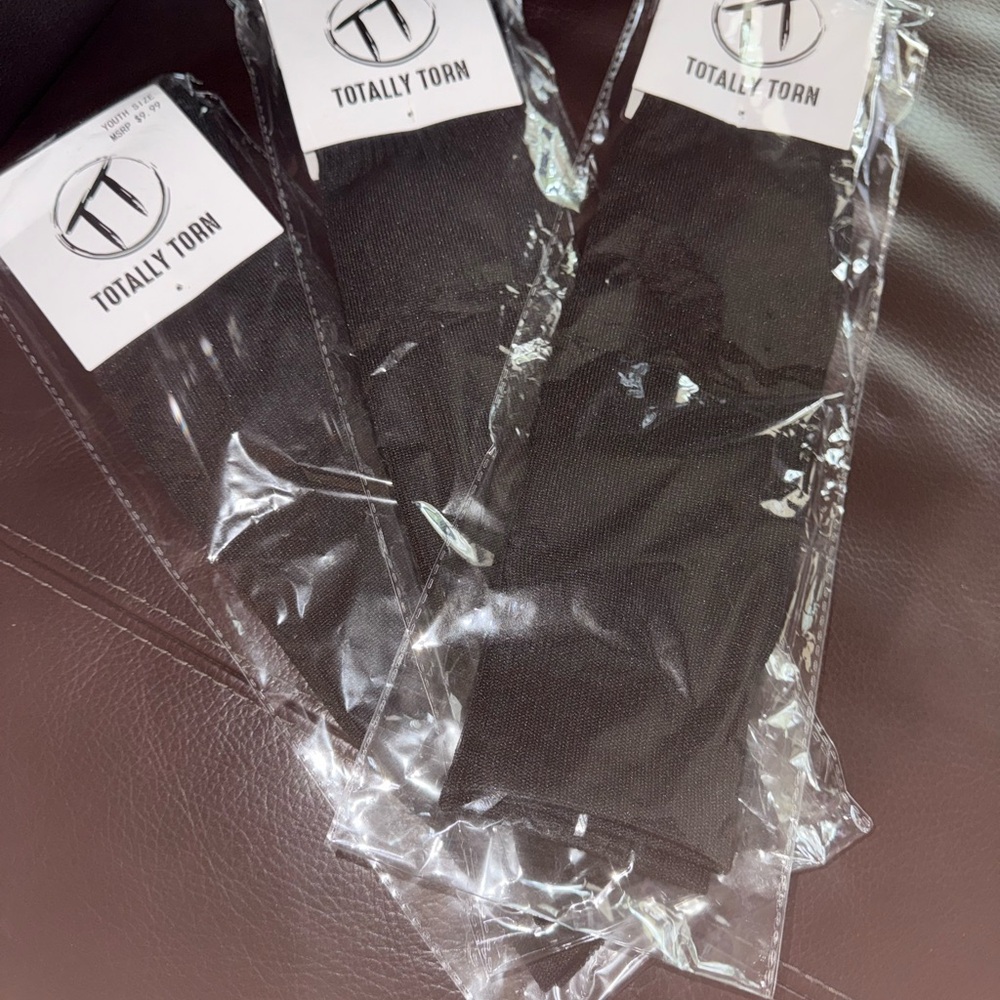 Totally Torn Classic Black Unisex Youth Socks